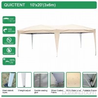 Quictent 10x20 ft Pop Up Canopy Party tent Camping tent Beach Gazebo Heavy duty Height Adjustable Waterproof No Sidewalls Green   